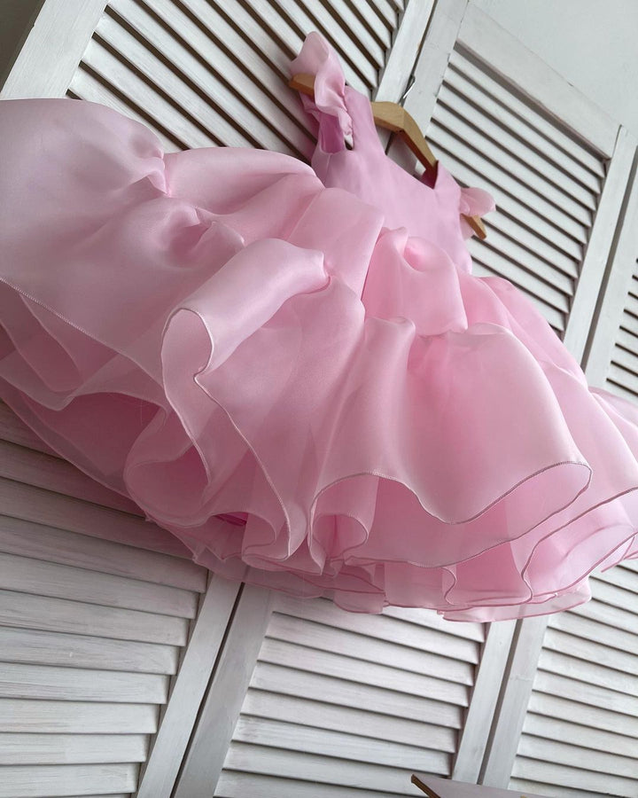 Pink marshmallow dress wing sleeves