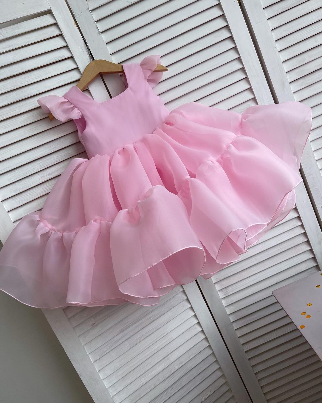 Pink marshmallow dress wing sleeves