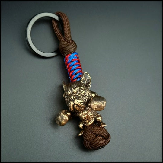 Keychain Boxer Bulldog paracord bead