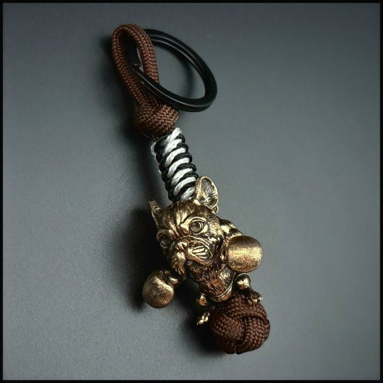 Keychain Boxer Bulldog paracord bead