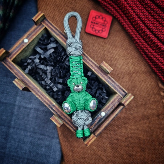 Green Teddy bear LIMITED EDITION lanyard keychain Bead