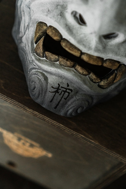 Japanese half mask Menpo: Ash Warrior