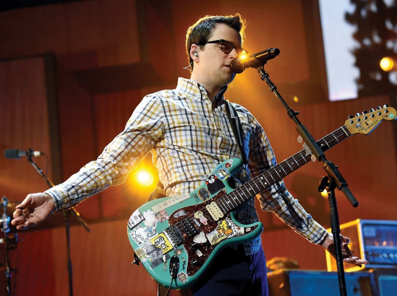 Alternative rock guitar stickers inspired by Weezer and Rivers Cuomo