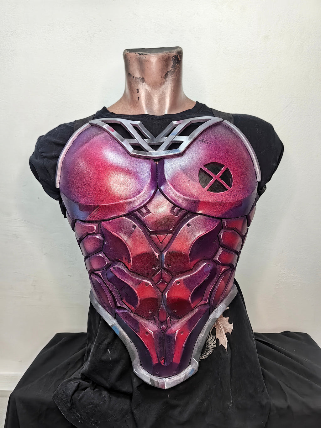 Black cosplay chest armor lightweight EVA foam superhero design