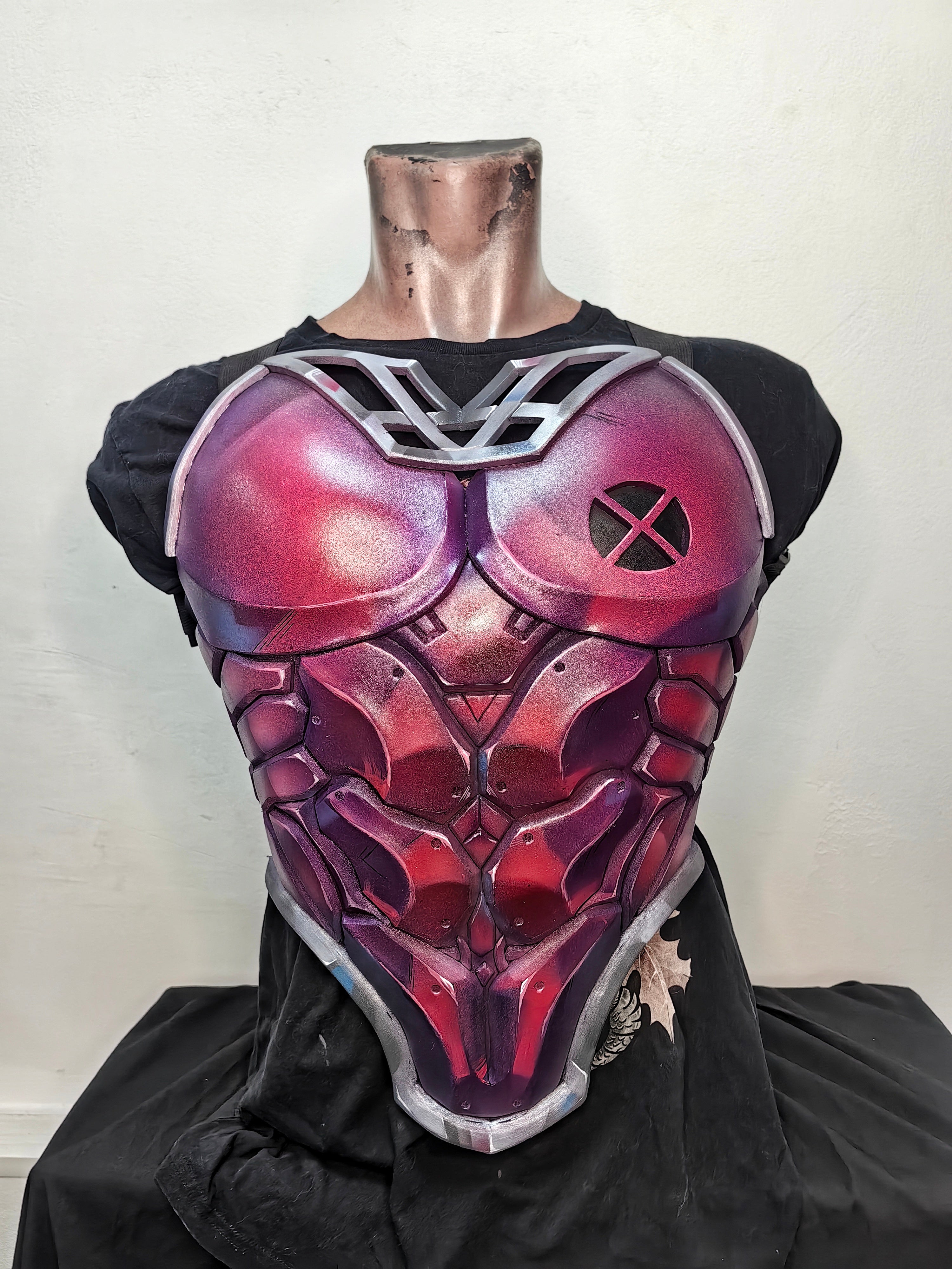 Black cosplay chest armor lightweight EVA foam superhero design