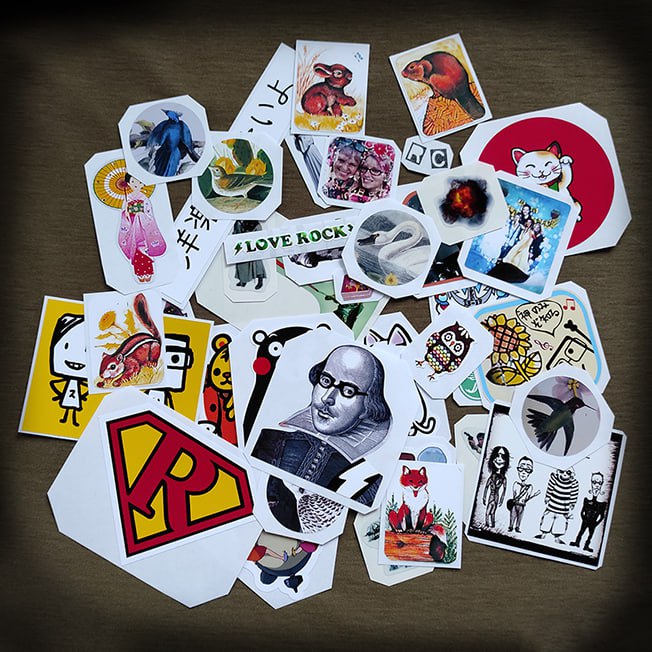 Custom guitar stickers Rivers Cuomo Weezer vinyl decal design