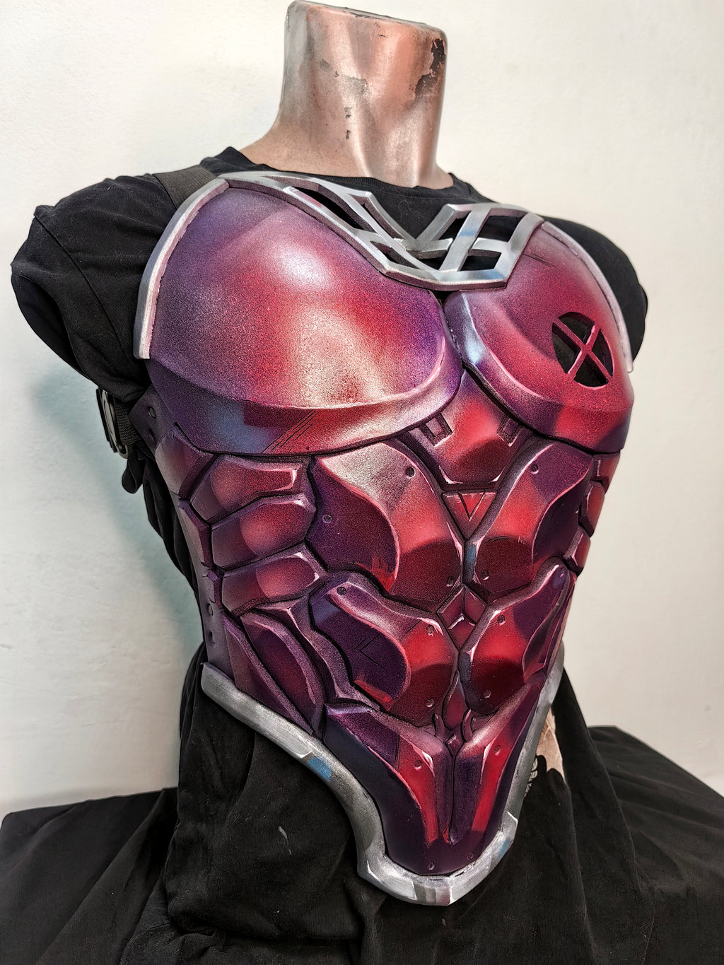 Custom superhero cosplay armor chest front view