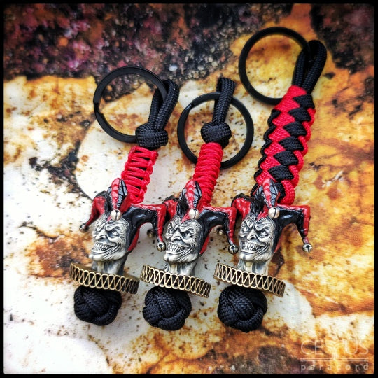 Harlequin horror paracord bead LIMITED EDITION