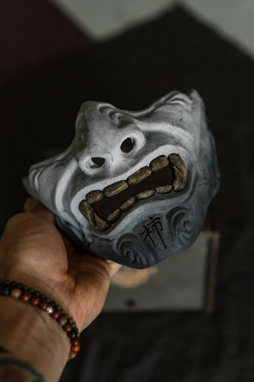 Japanese half mask Menpo: Ash Warrior