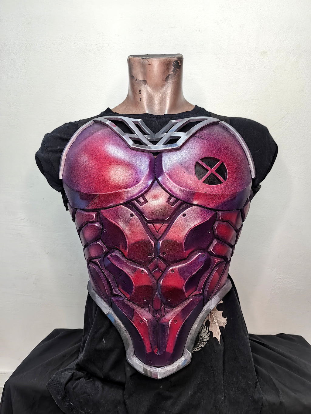 Gambit style superhero armor chest detailed texture close up