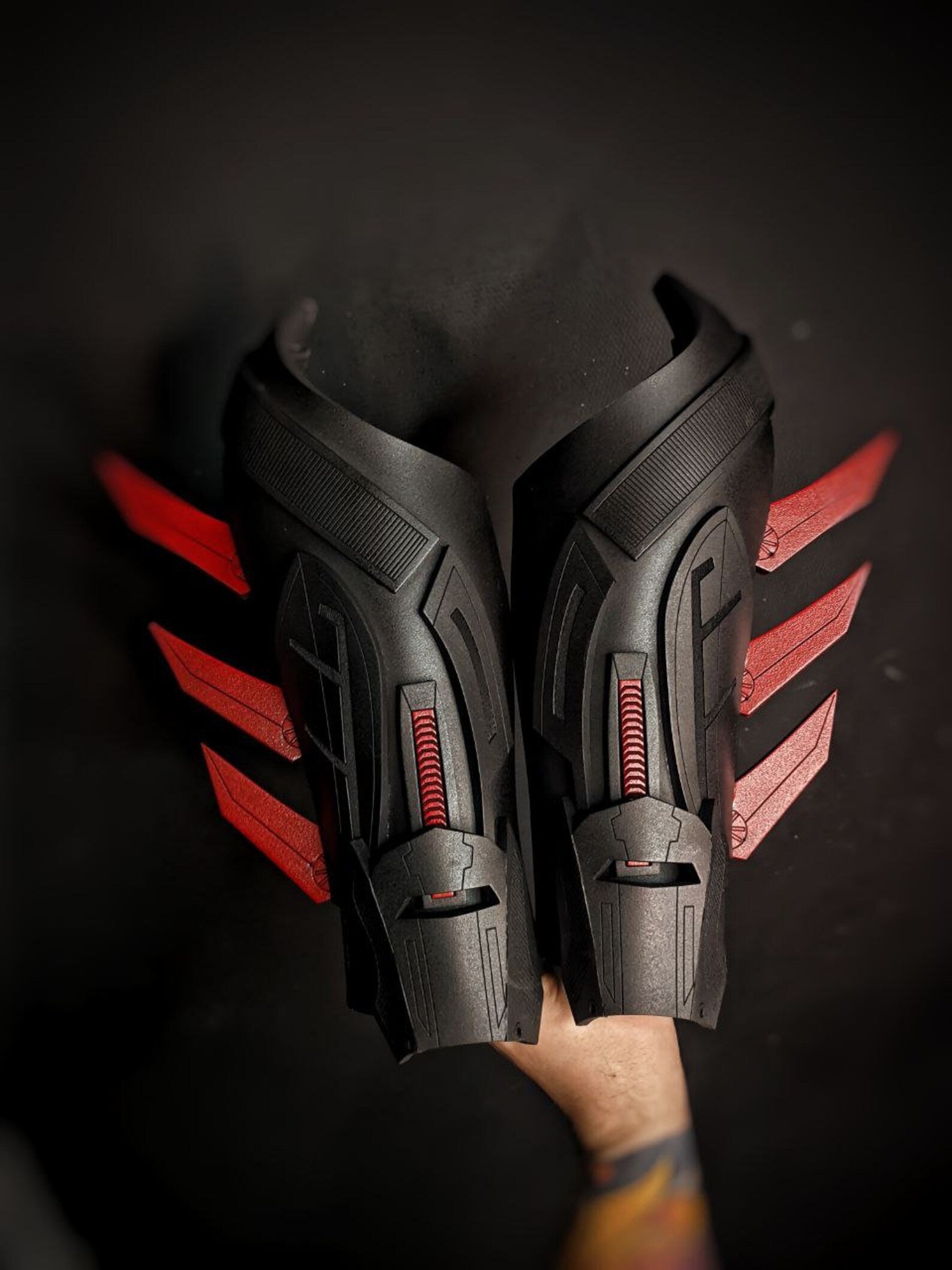 Red hood bracers (gauntlets) for cosplay