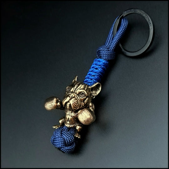 Keychain Boxer Bulldog paracord bead