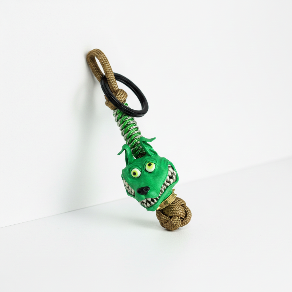 Milo paracord bead keychain accessory  