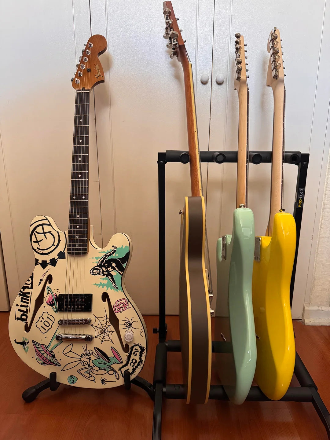 Tom Delonge Guitar Stickers – Bigfoot Fender Starcasters Vinyl Decals