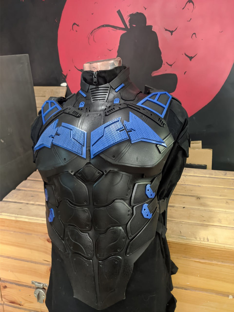 Nightwing chest armor for cosplay inspired by DC Comics