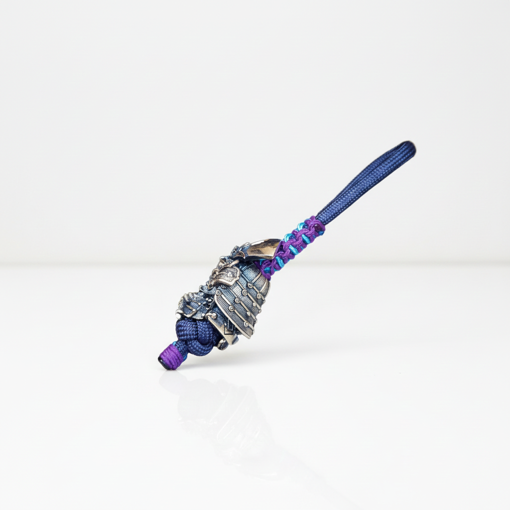 Unique one-off samurai keychain accessory