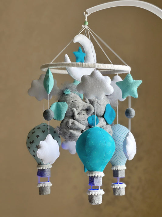 Baby Mobile and Wall Garland for Elephant themed Nursery Decor