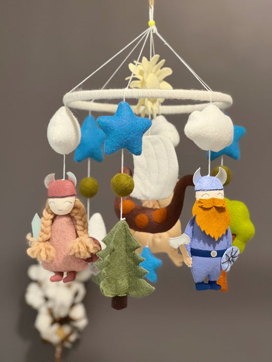 Baby Nursery decor Vikings Mobile