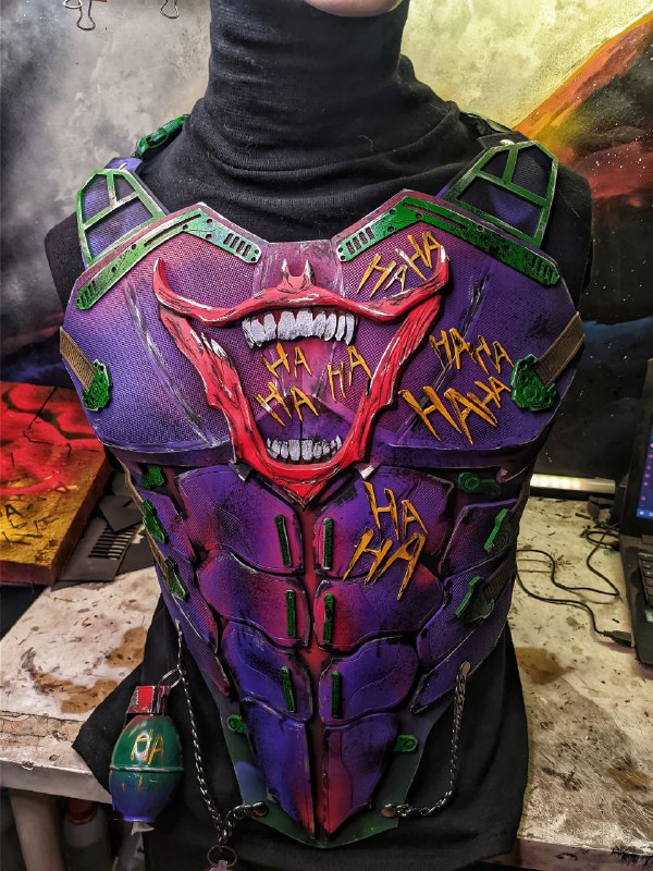 Joker chest, Custom Bat of Gotham Superhero Chest armor, arkham design