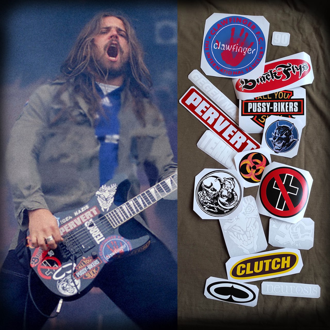 Andreas Kisser guitar stickers Jackson decal Sepultura set 16
