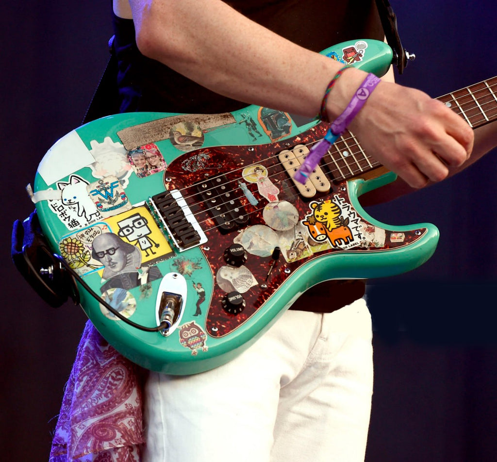 Rivers Cuomo guitar stickers seafoam green cuomocaster Satsuki strat