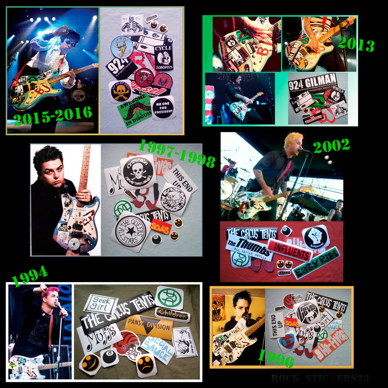 Choose Any 20 BJ guitar stickers All Versions