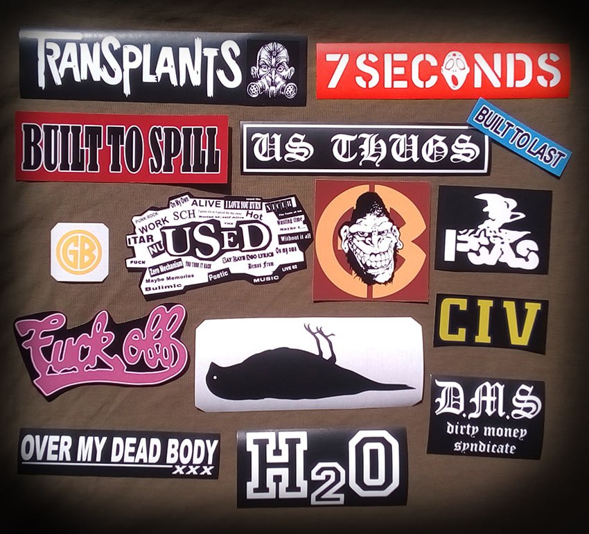 Tom DeLonge Box Car Racer stickers guitar Gibson ES335