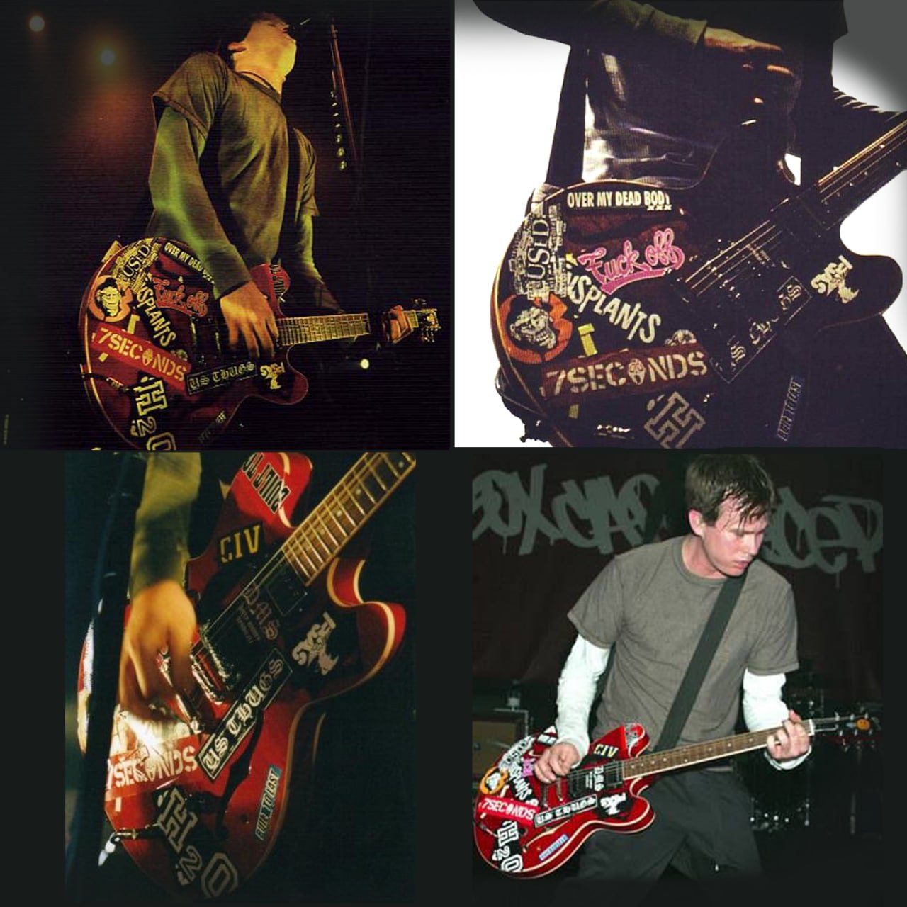 Tom DeLonge Box Car Racer stickers guitar Gibson ES335
