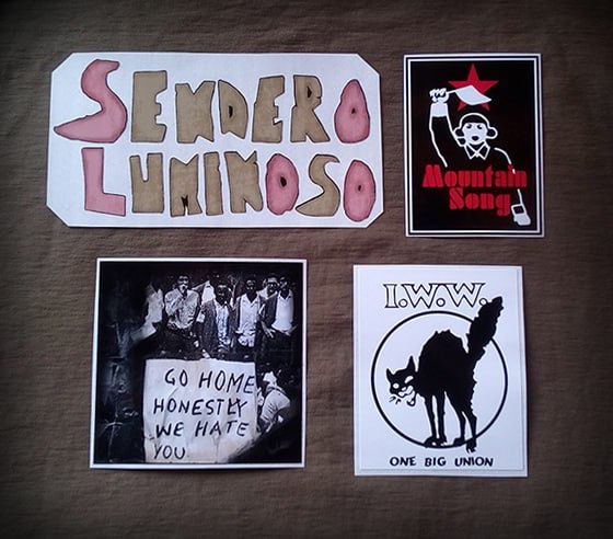 Guitar stickers Tom Morello Sendero Luminoso Mau Mau uprising Fender Telecaster decal