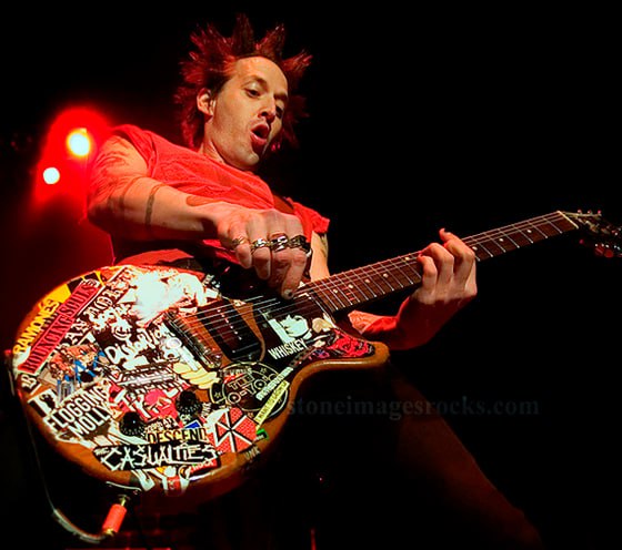 Dougie Needles guitar stickers punk Gibson Les Paul Junior