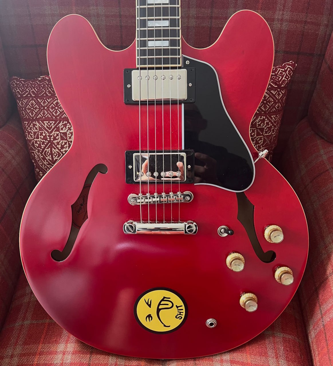 Andy Scott guitar sticker “SHIT” Gibson ES-335 Sweet band