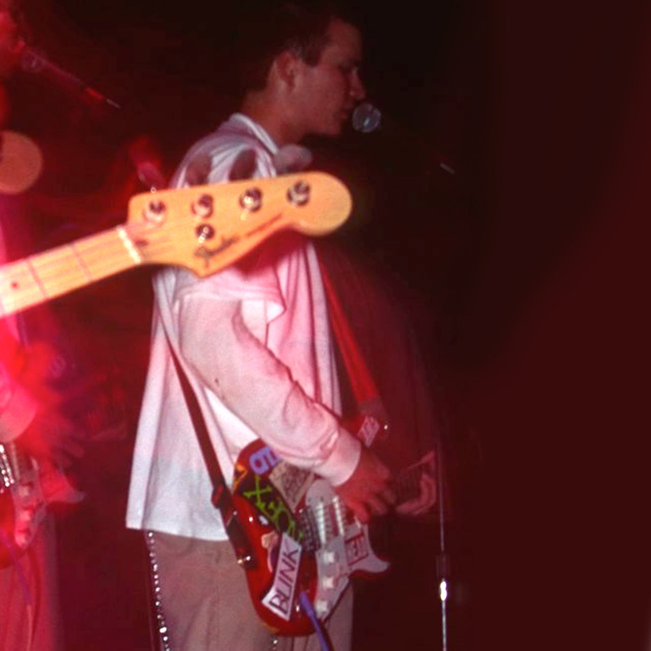 Tom DeLonge guitar stickers Red Fender Squier vinyl decal Blink-182