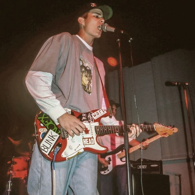 Tom DeLonge guitar stickers Red Fender Squier vinyl decal Blink-182