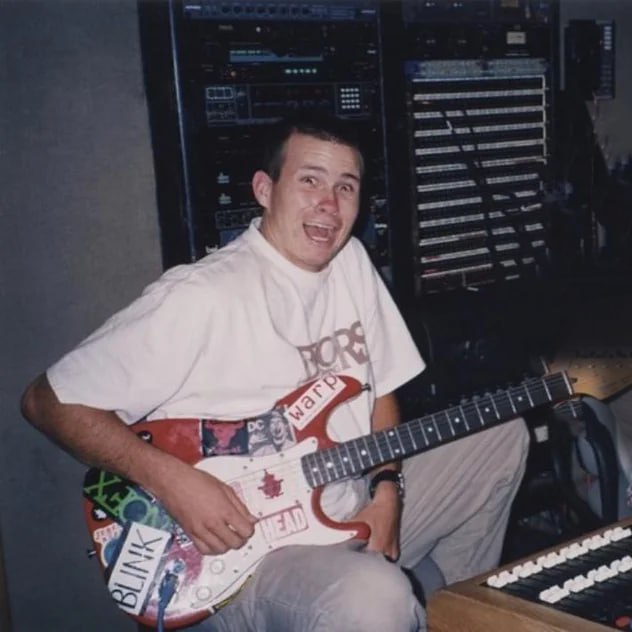 Tom DeLonge guitar stickers Red Fender Squier vinyl decal Blink-182