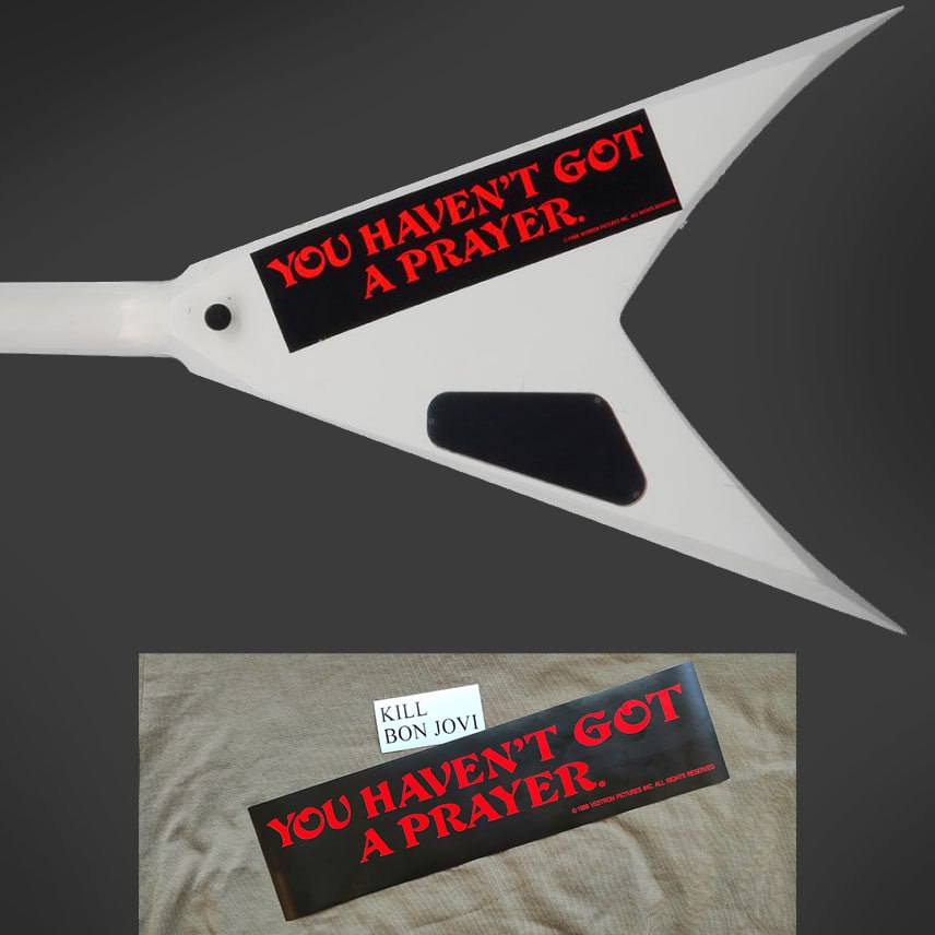 Kill Bon Jovi guitar stickers Jackson King V 1985 Custom Arctic White James Hetfield You haven’t got a player