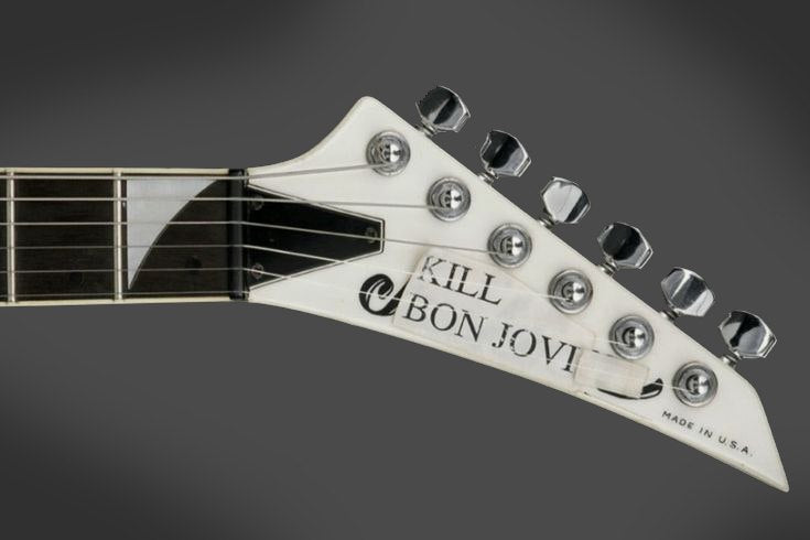 Kill Bon Jovi guitar stickers Jackson King V 1985 Custom Arctic White James Hetfield You haven’t got a player