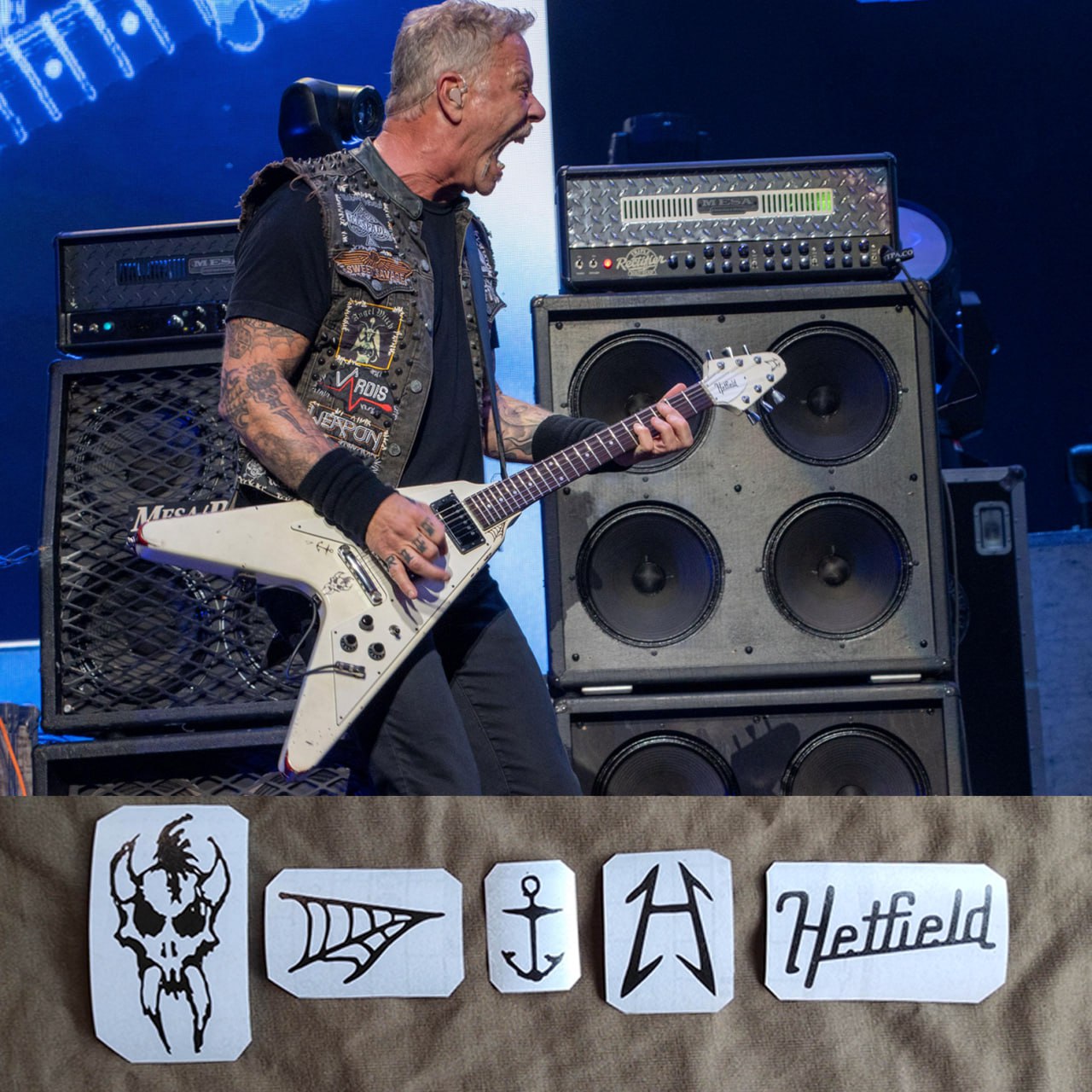 Guitar stickers James Hetfield Electra Flying V 2236 vinyl decal 2022-2023