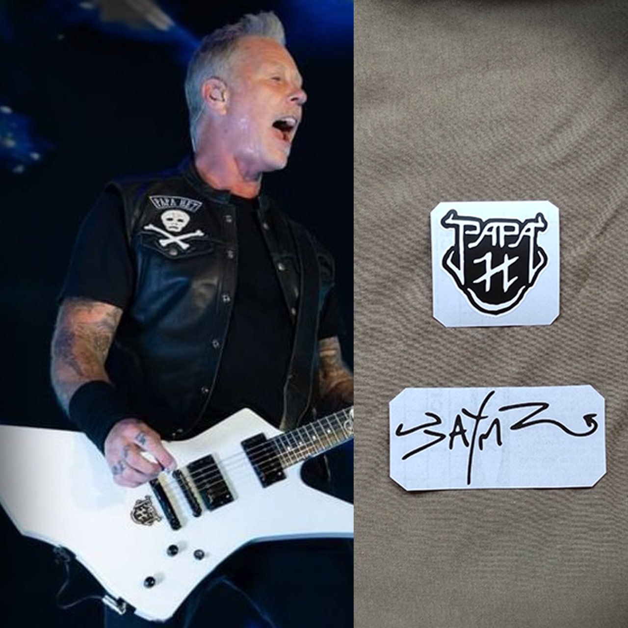 James Hetfield LTD SNAKEBYTE guitar stickers "PAPA H" vinyl decal