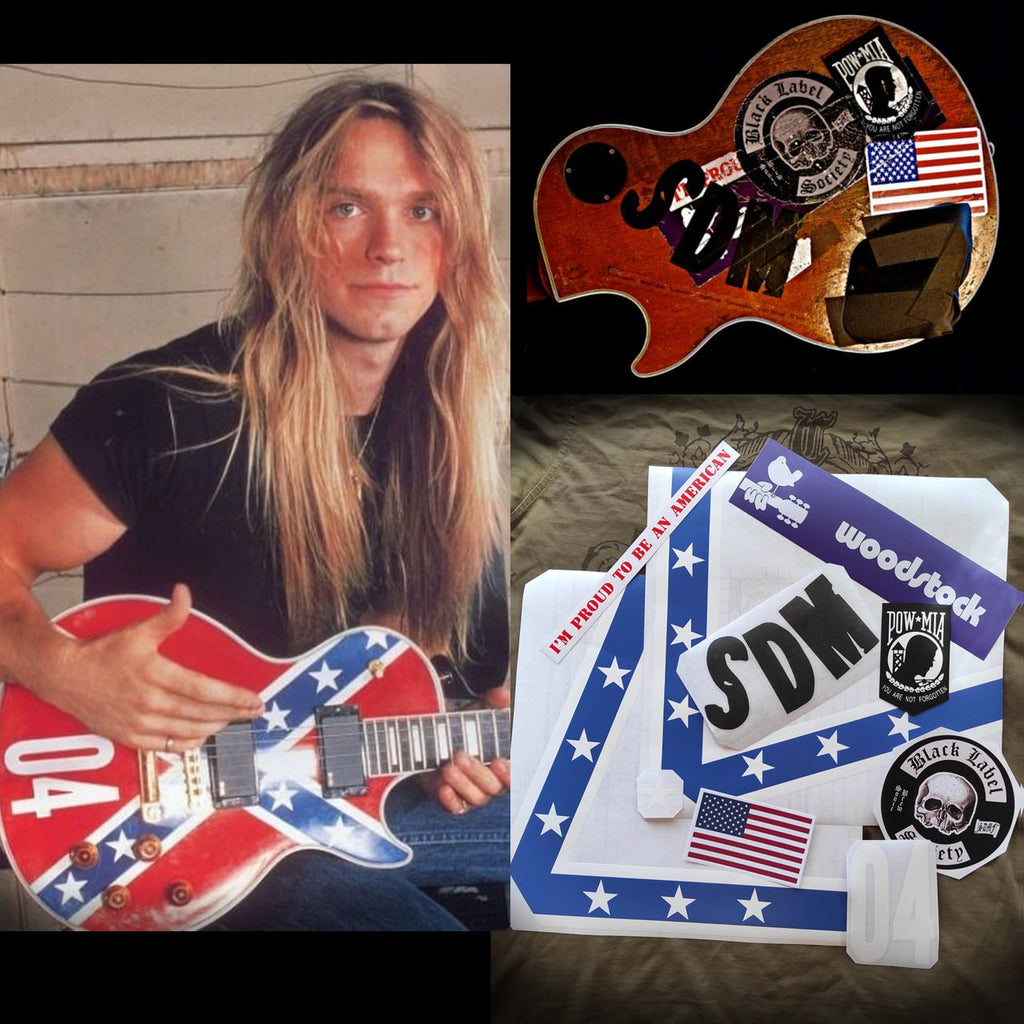 Zakk Wylde guitar stickers Rebel Flag Gibson Les Paul Black Sabbath