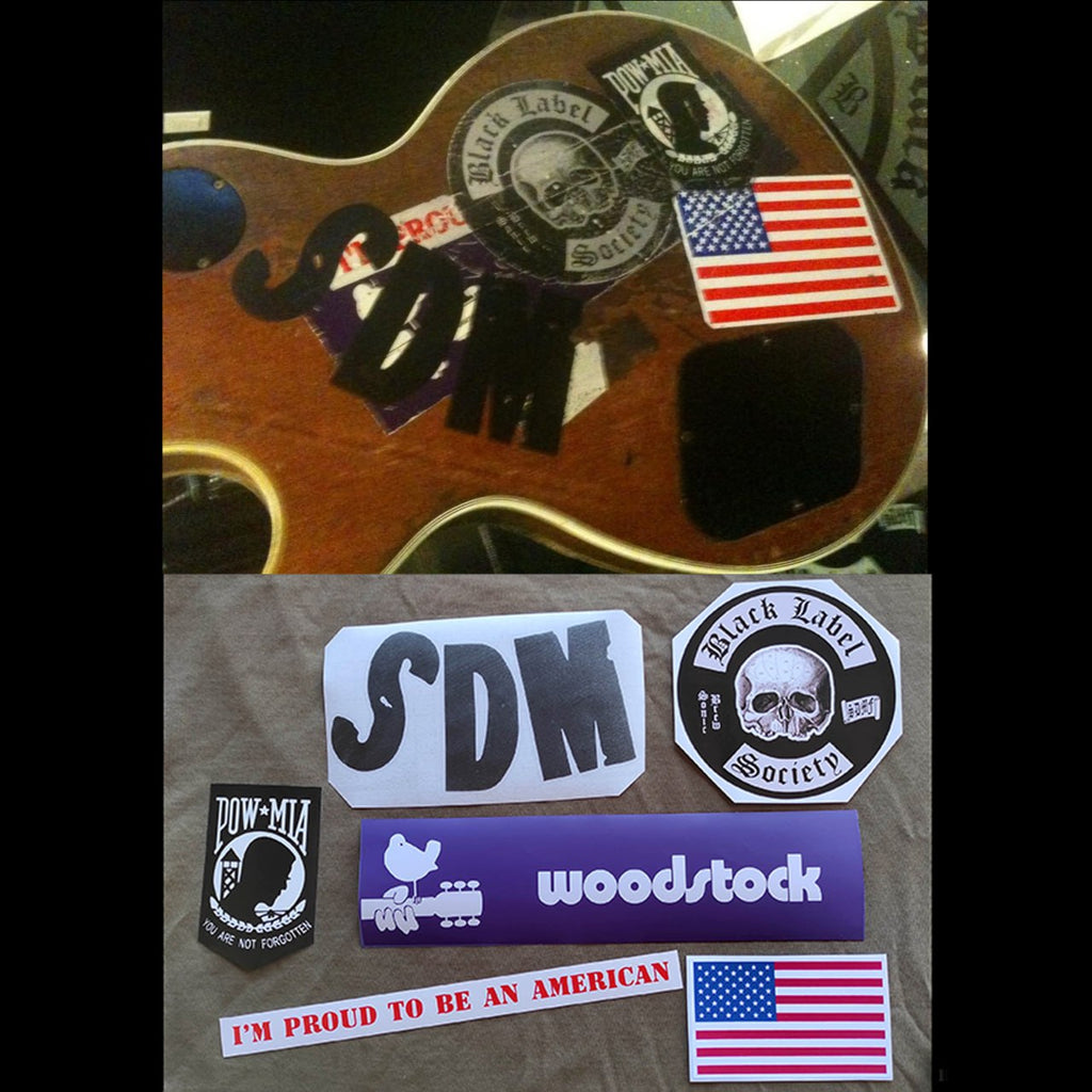 Zakk Wylde guitar stickers Rebel Flag Gibson Les Paul Black Sabbath