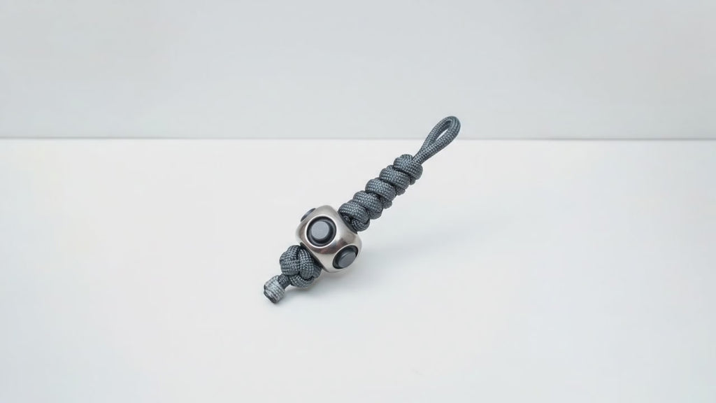 Spinner lanyard keychain bead with rotating center