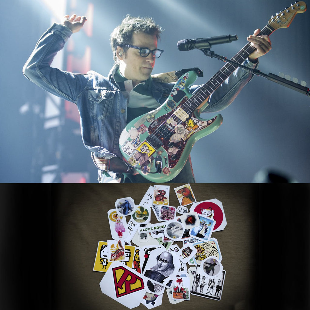 Rivers Cuomo guitar stickers Weezer vinyl decal set

