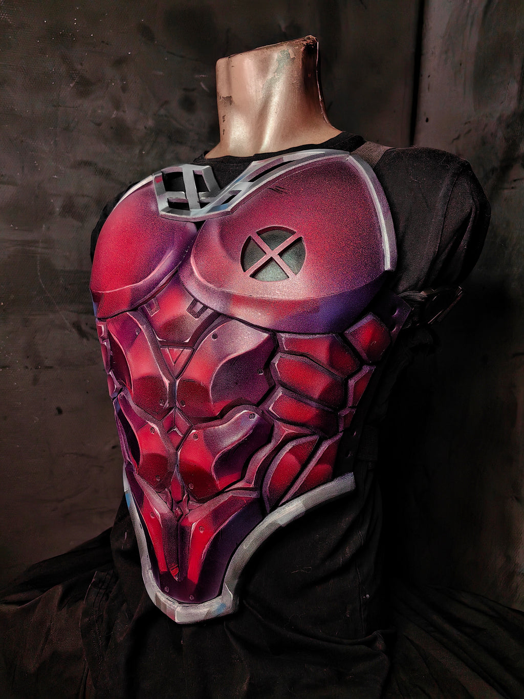 Handmade superhero cosplay chest armor made from EVA foam