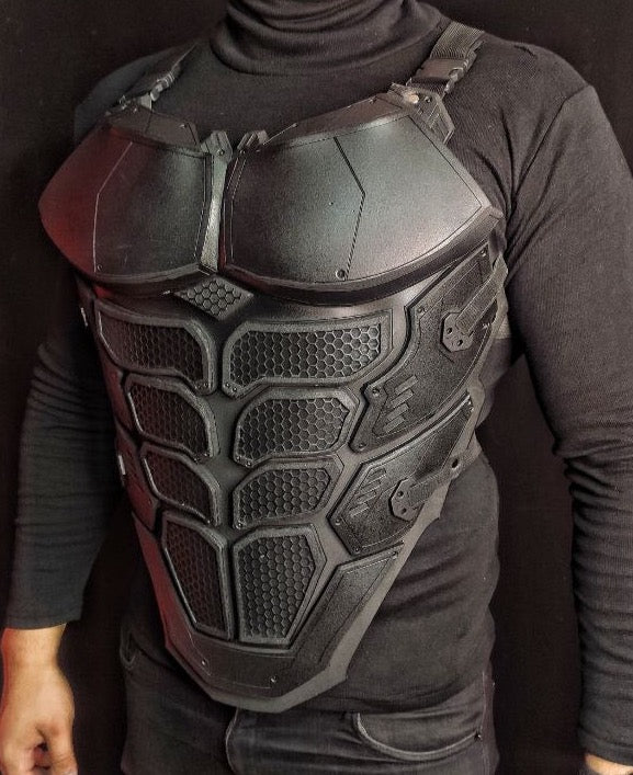 Detailed cosplay chest armor for superhero costume