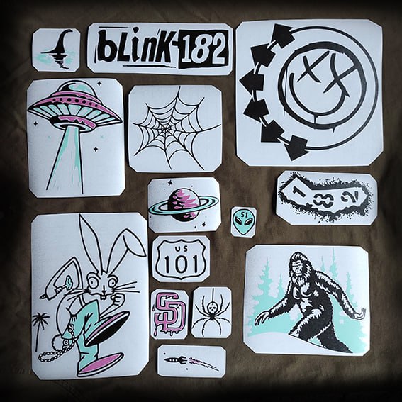 Tom Delonge guitar stickers vinyl decals for Fender Starcasters