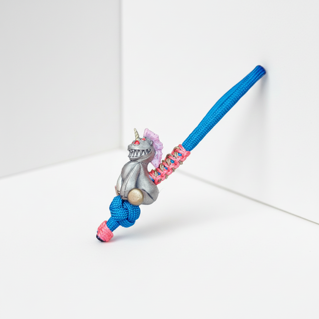 Cute unicorn keychain bead on lanyard