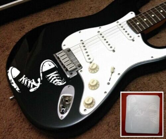 Guitar sticker vinyl sneakers shoes punk rock style decal Stratocaster label