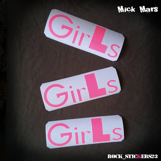 Mick Mars guitar stickers "Girls Girls" Kramer decal vinyl Motley Crue set 3