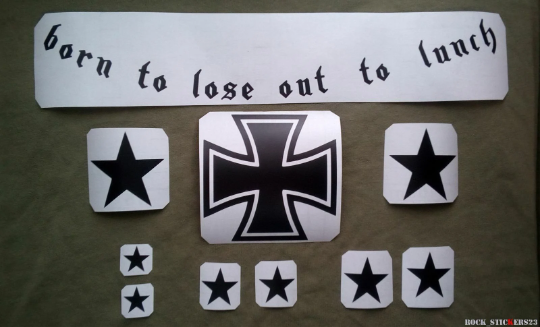 Lemmy Kilmister guitar decal Motorhead vinyl sticker Rickenbacker "Born to lose"