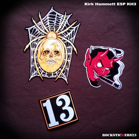Kirk HAMMETT Spider & “13” Guitar Vinyl Stickers ESP KH-3 Devil Decal